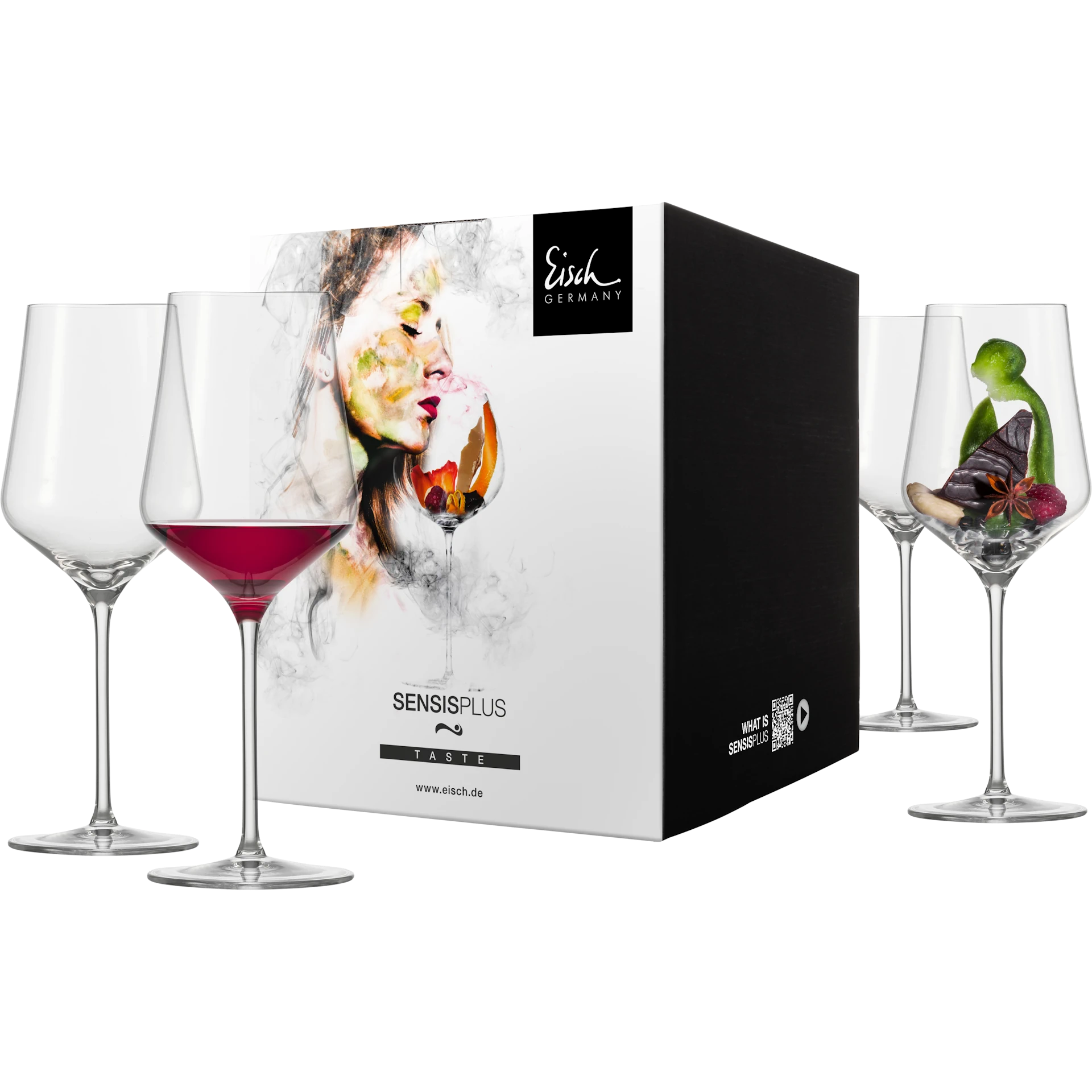 Eisch Rotweinglas Sky SENSISPLUS - 4 Stück im Geschenkkarton 518/2 mit Aromen