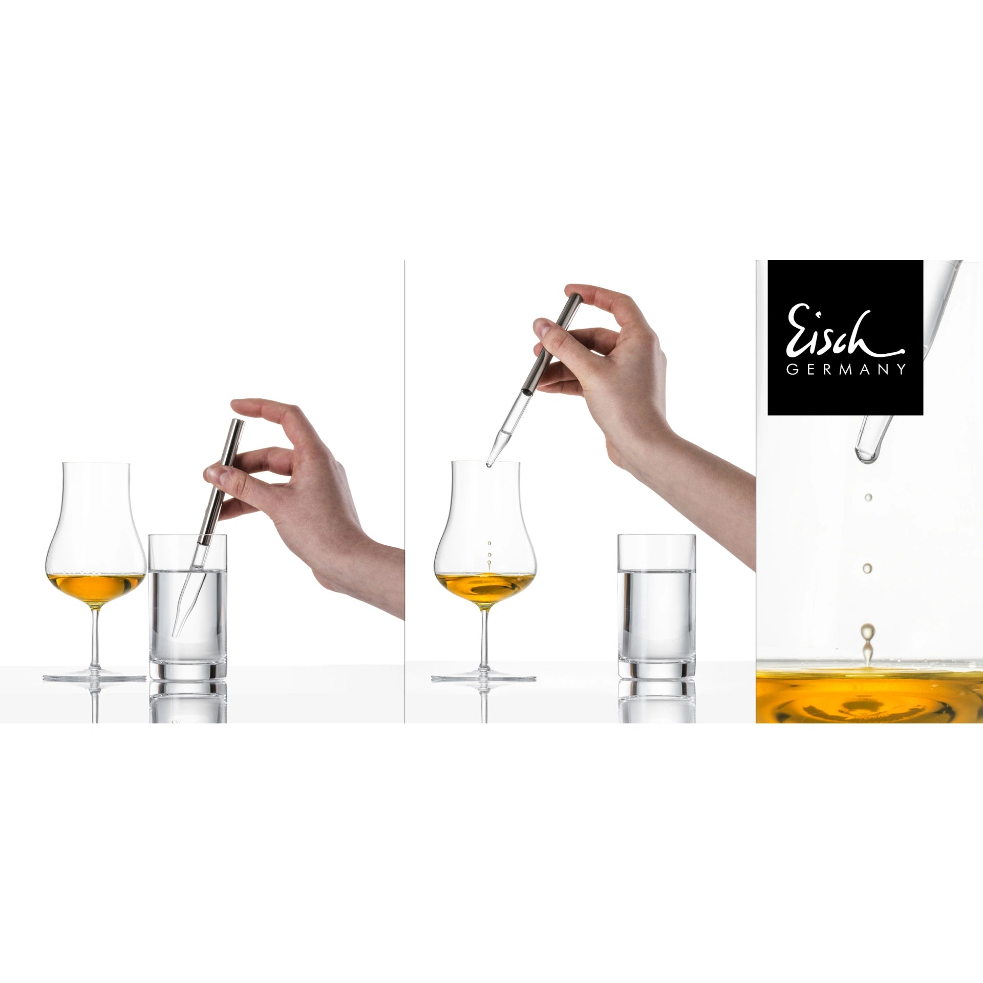 Eisch Whisky Pipetten Gentleman gold 2-teiliges Set in Geschenkröhre 999/12 Verwendung