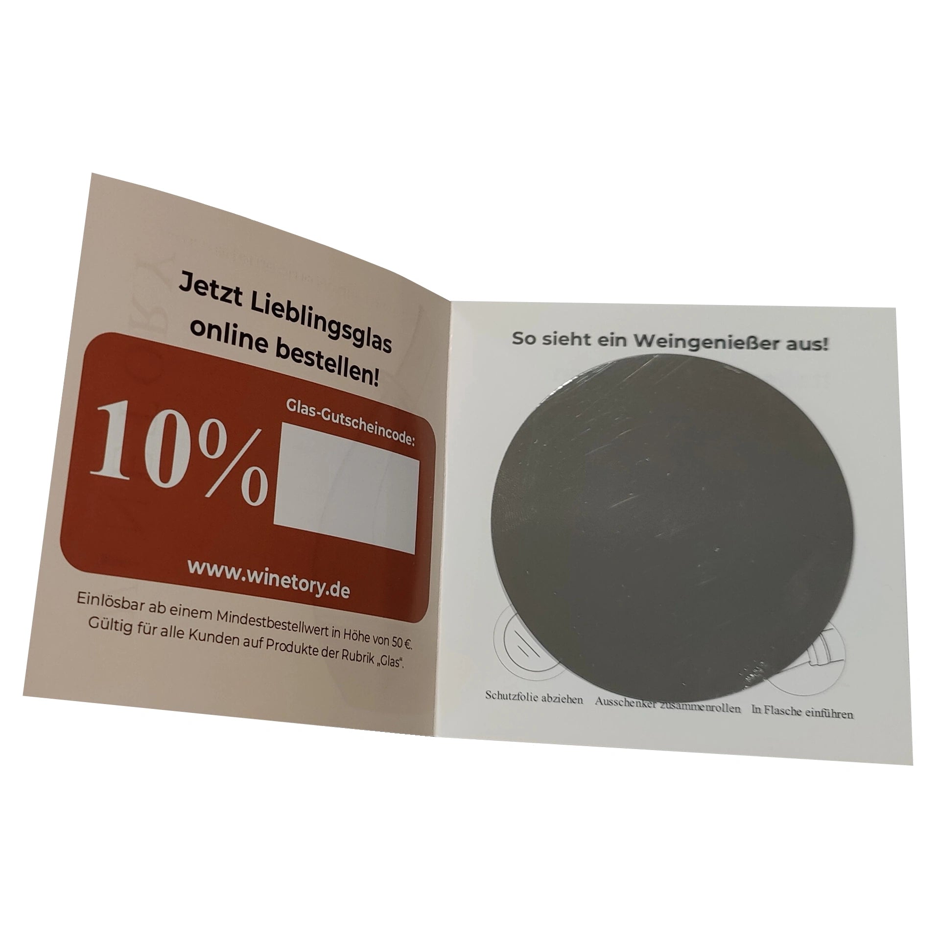winetory PET Weinausschenkerfolie mit 10% Gutscheincode