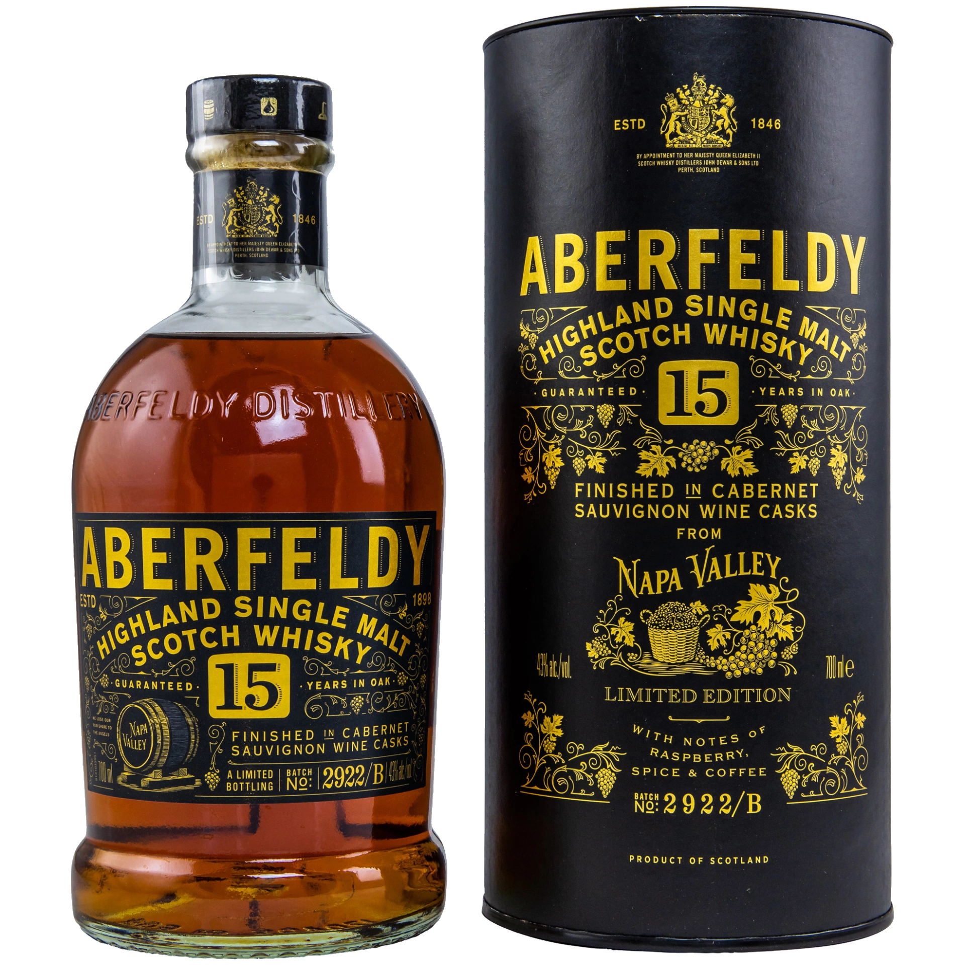 Aberfeldy 15 Jahre Napa Valley Rotweinfass Finish transparent