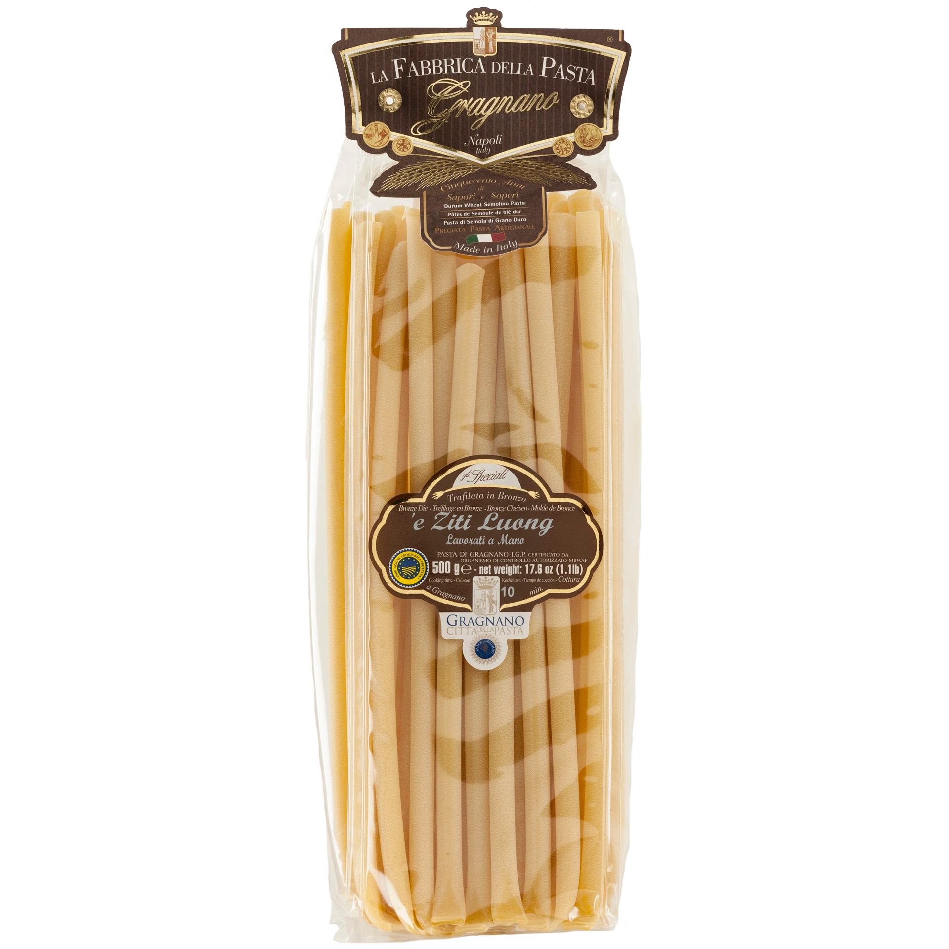 Gragnano Ziti luong IGP - Lange Nudeln (508) transparent