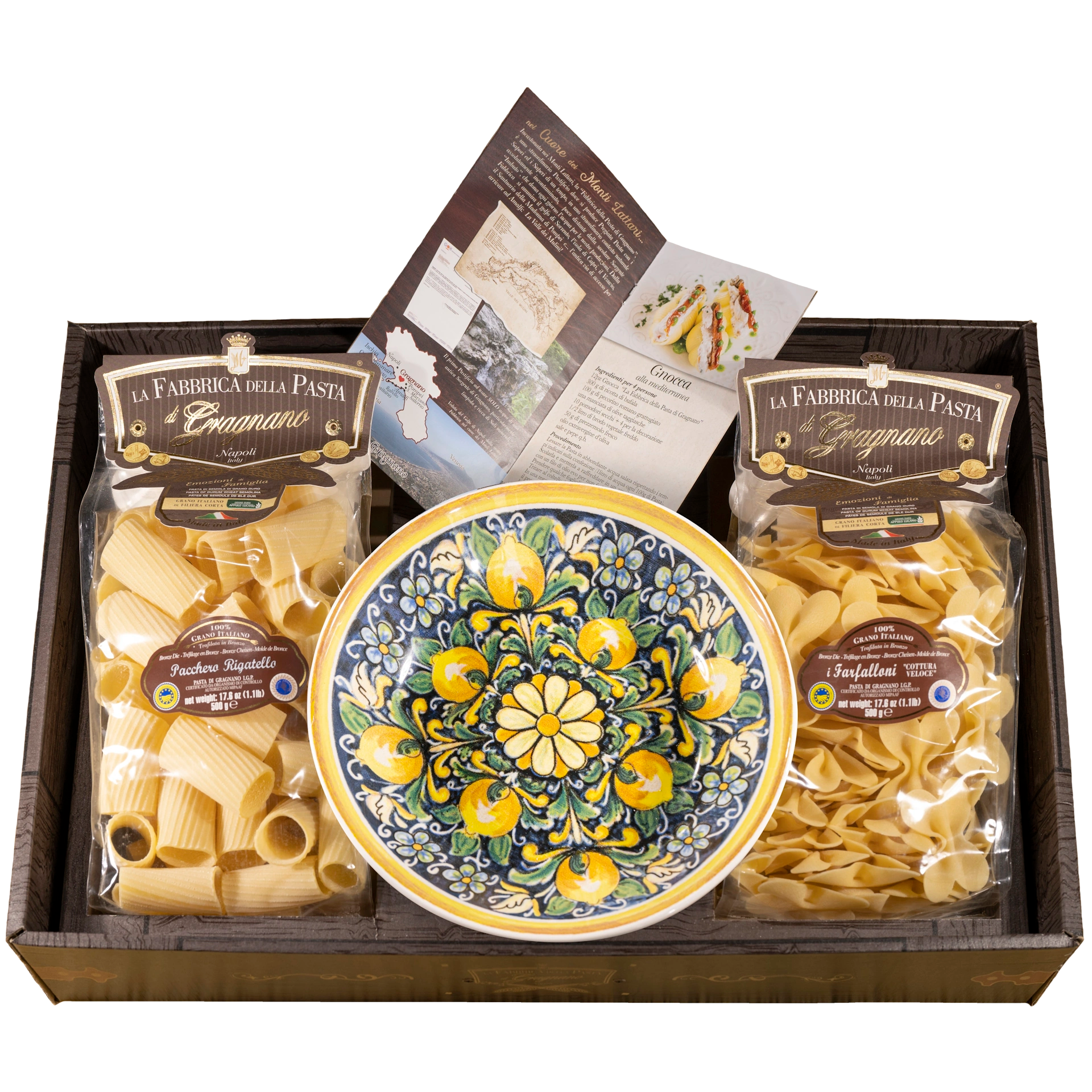 Pasta di Gragnano IGP Nudeln mit Keramik Salat-Schüssel - Geschenkkarton
