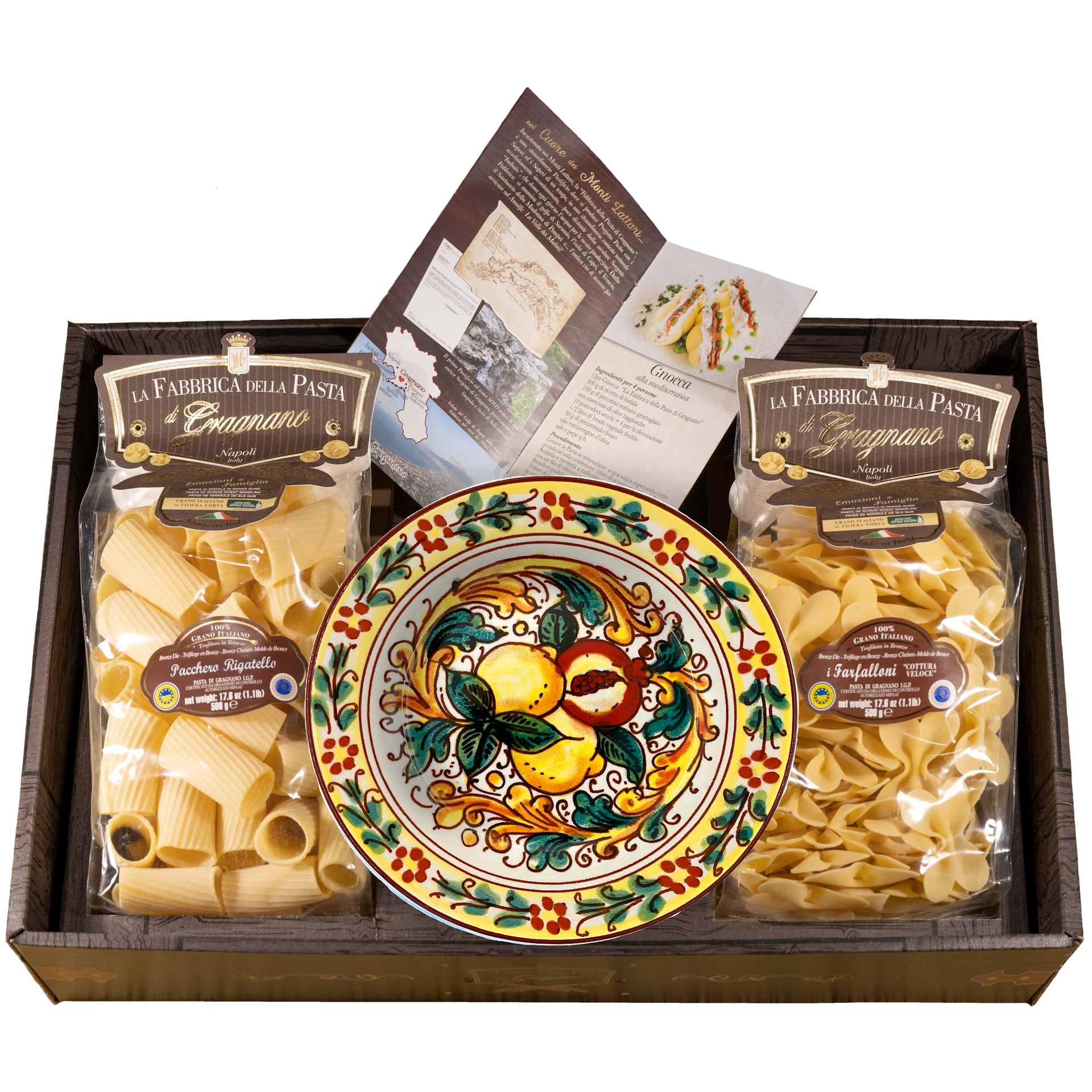 Pasta di Gragnano IGP Nudeln mit Keramik Salat-Schüssel - Geschenkkarton