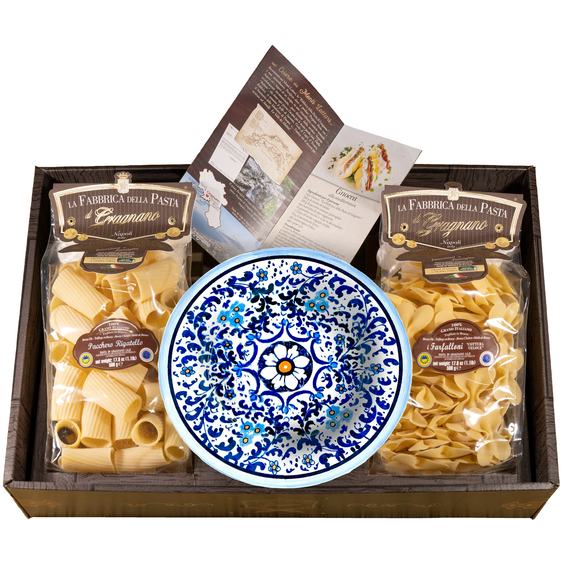 Gragnano Nudeln mit Keramik Salat-Schüssel 800 style (406) - Geschenkkarton