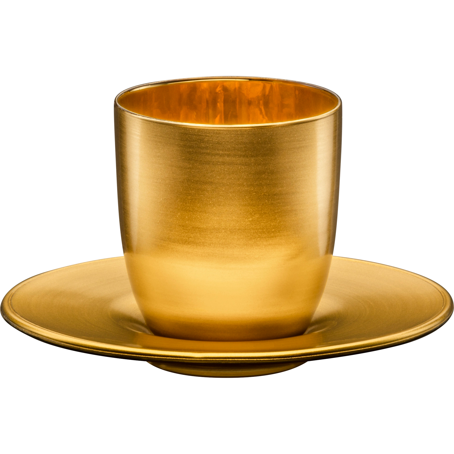 Eisch Espressoglas mit Untersetzer - Cosmo Collect gold in Geschenkröhre 109/6