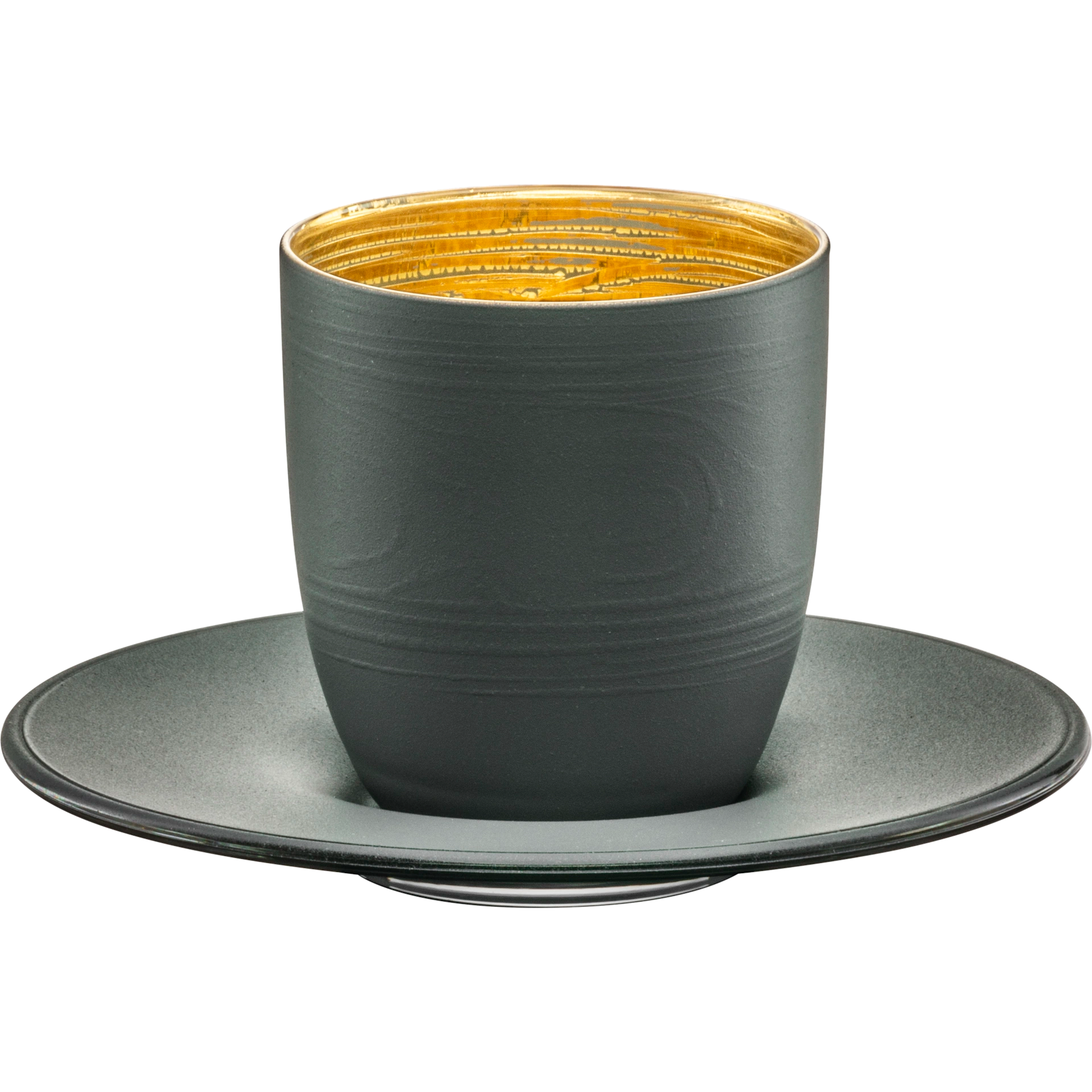 Eisch Espressoglas mit Untersetzer - Cosmo Collect grau in Geschenkröhre 109/6