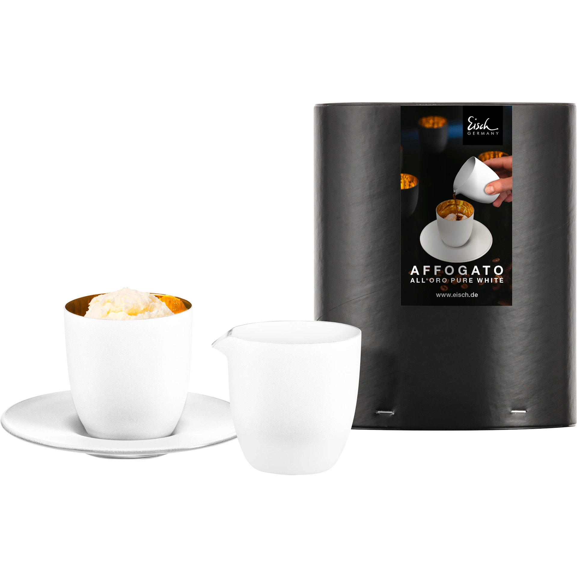 Eisch Affogato al oro - Cosmo Pure White in Geschenkröhre 109/5