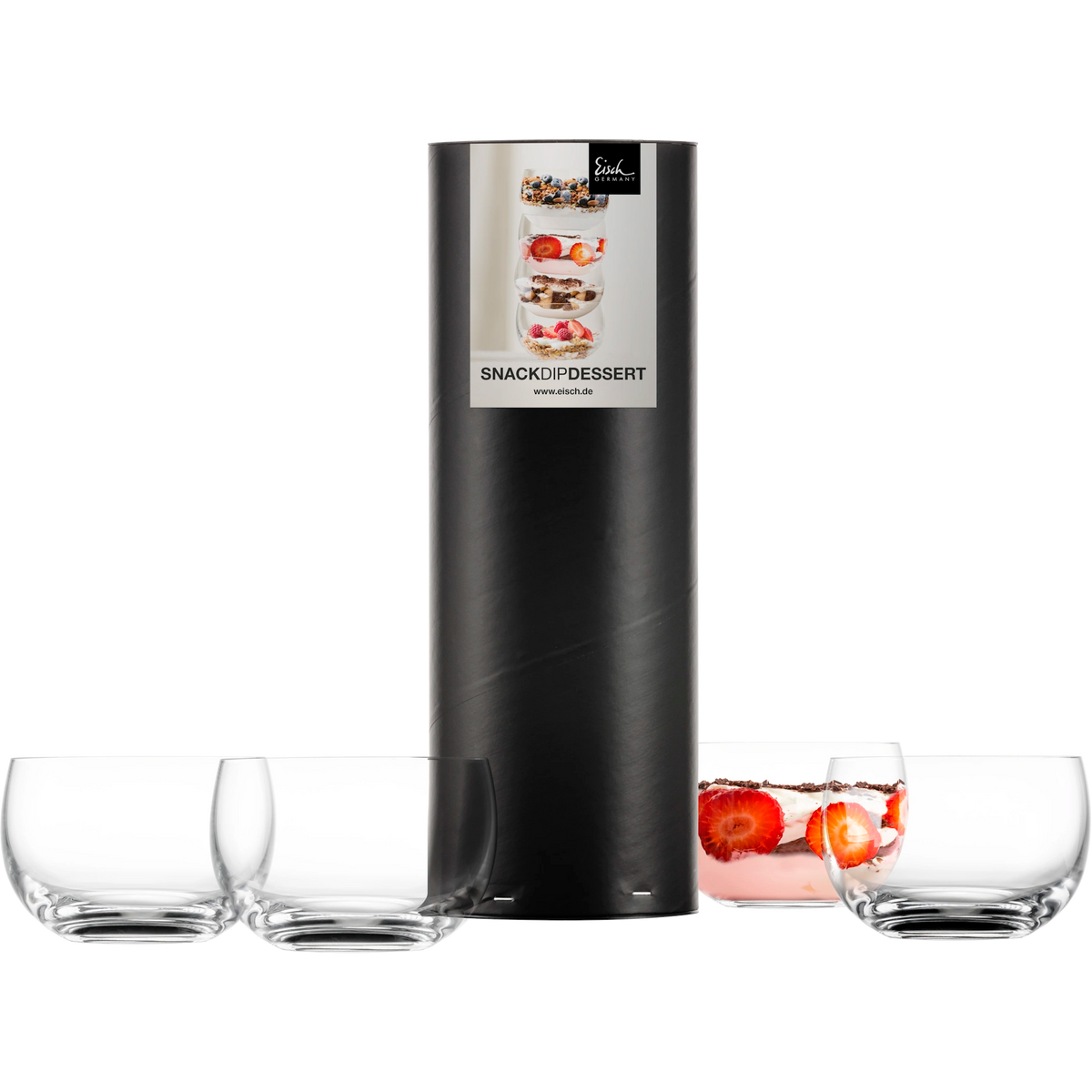 Eisch Dessertschale - 4 Stück in Geschenkröhre 310/10