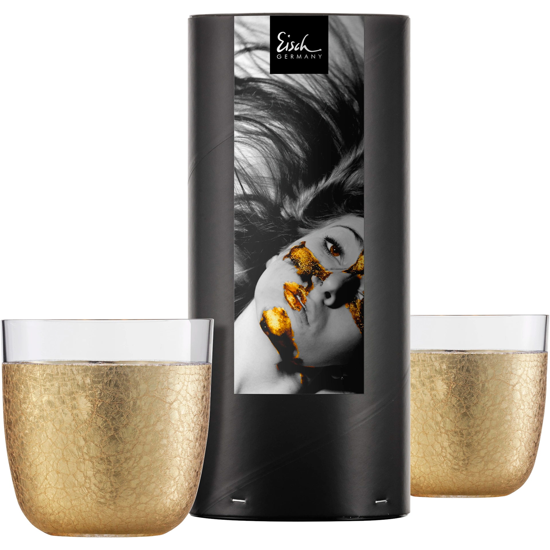 Eisch Becher Gold Rush - 2 Stück in Geschenkröhre 104/14