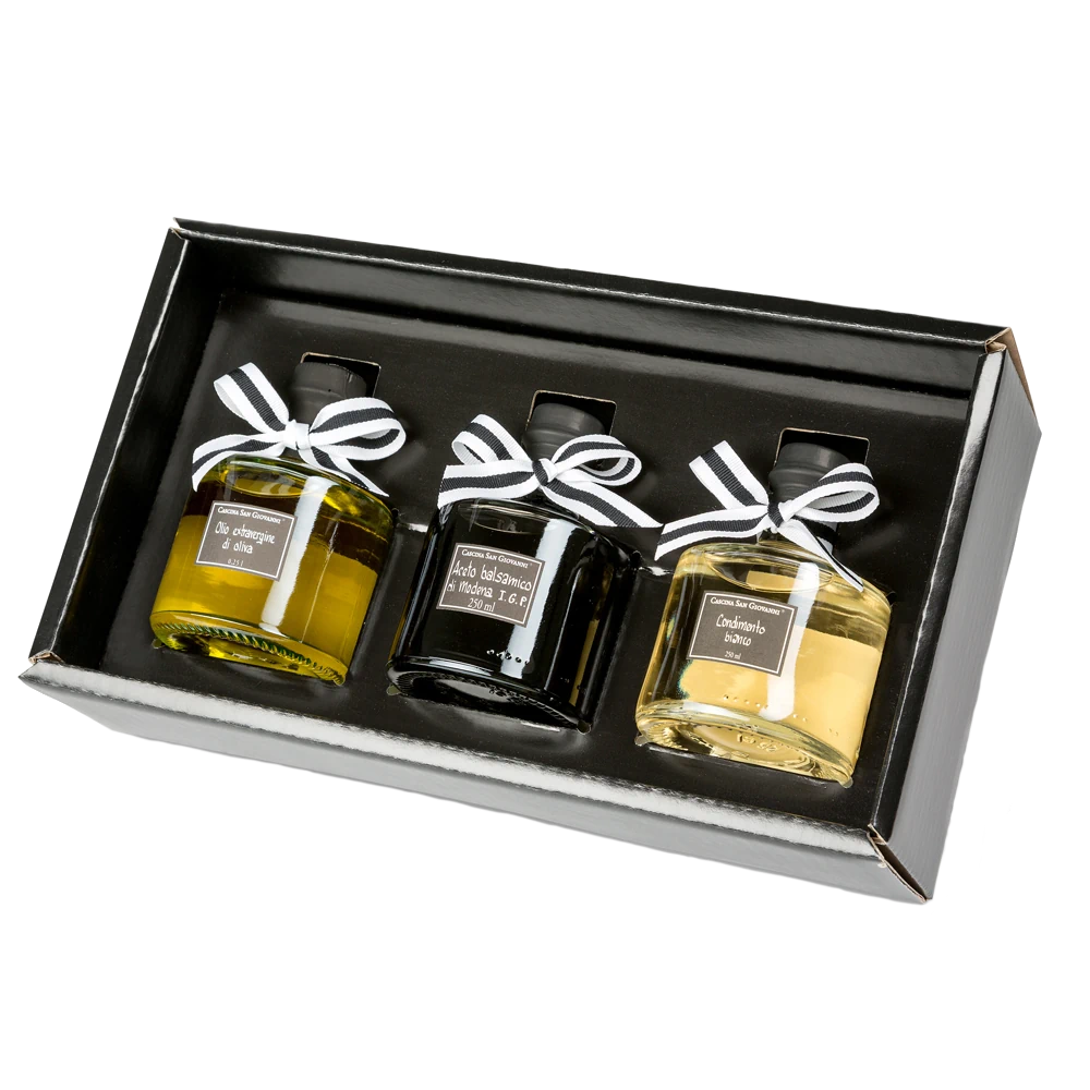 Cascina San Giovanni Balsamico 3er-Set Laura Black & White Geschenkbox (9173BW)