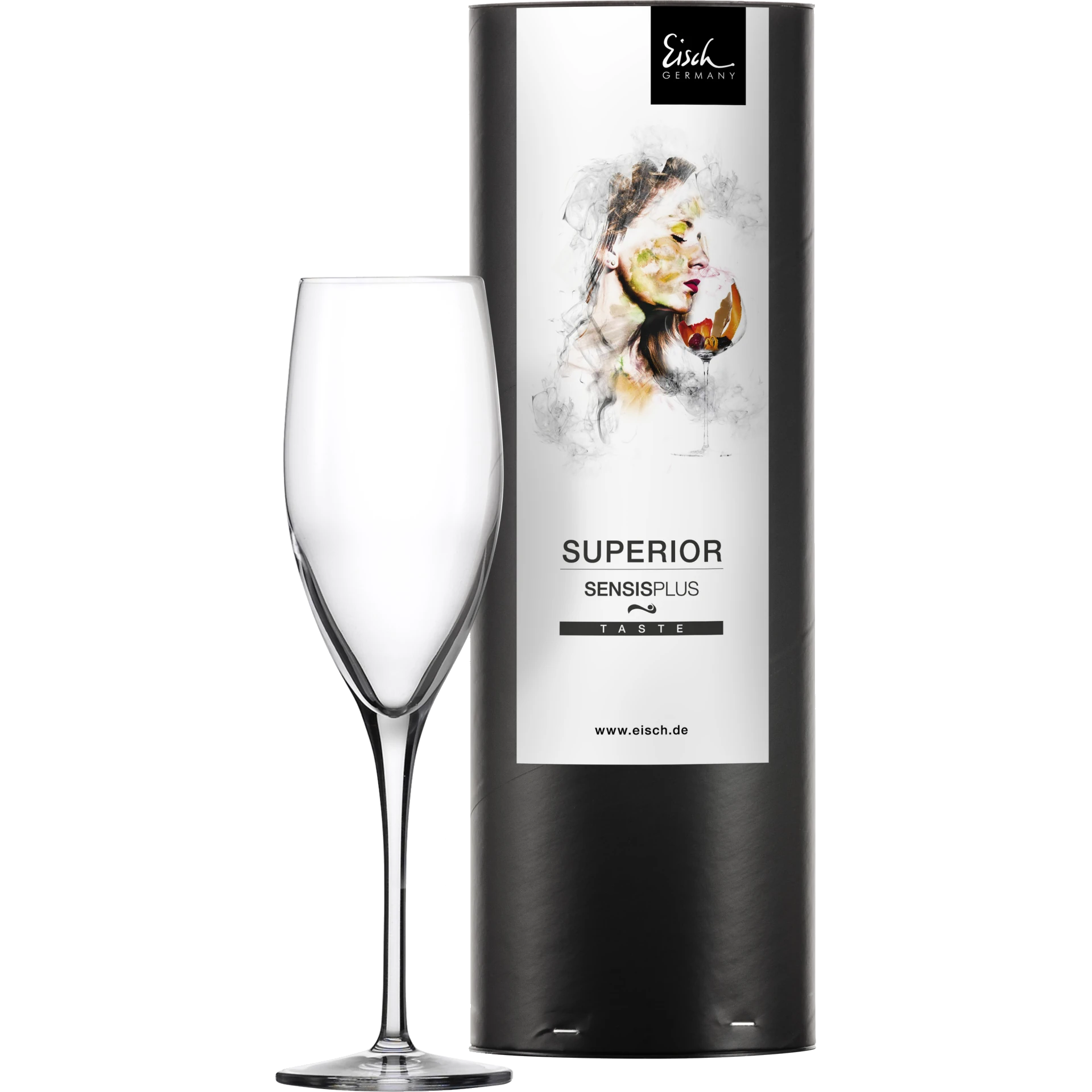 Eisch Champagnerglas Superior SENSISPLUS in Geschenkröhre mit Moussierpunkt 500/71