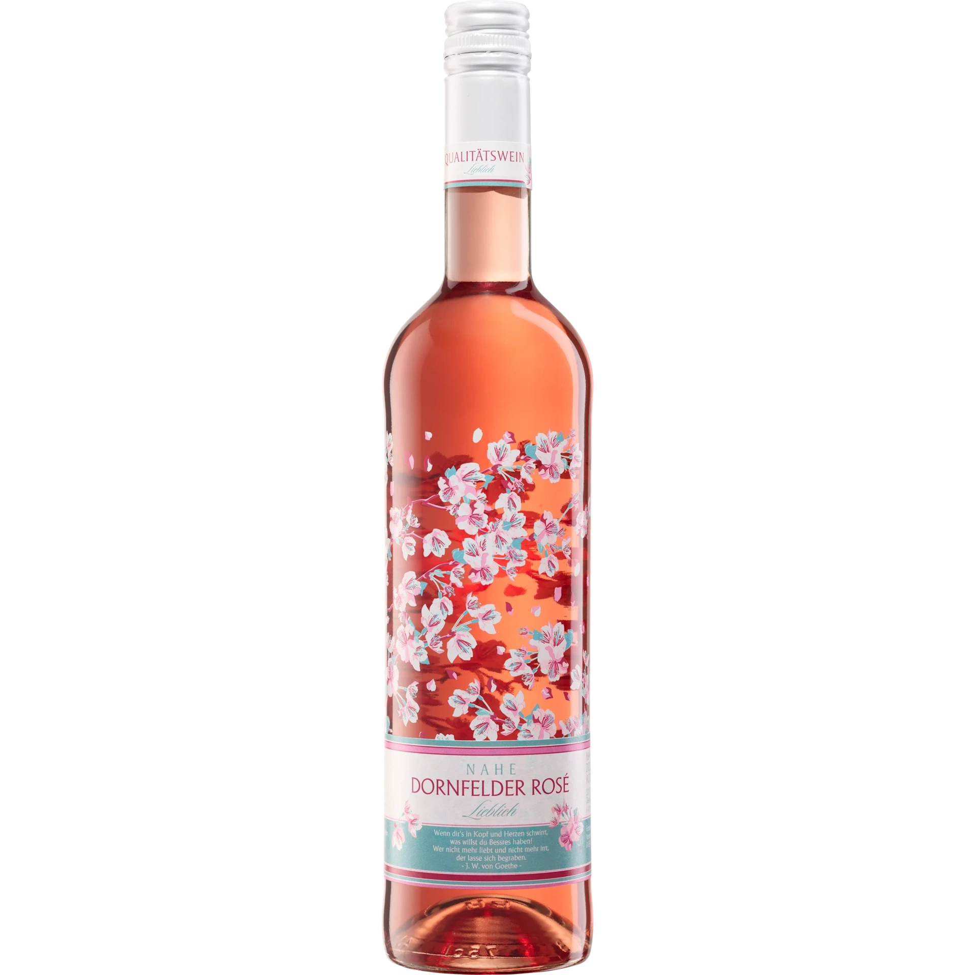 Moselland Nahetal Blumenflasche - Kirschgarten Nahe Dornfelder Rosé QbA