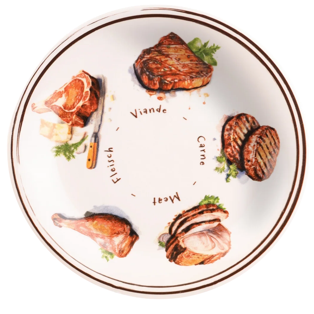 Keramikteller Fleisch-Dekor 27cm