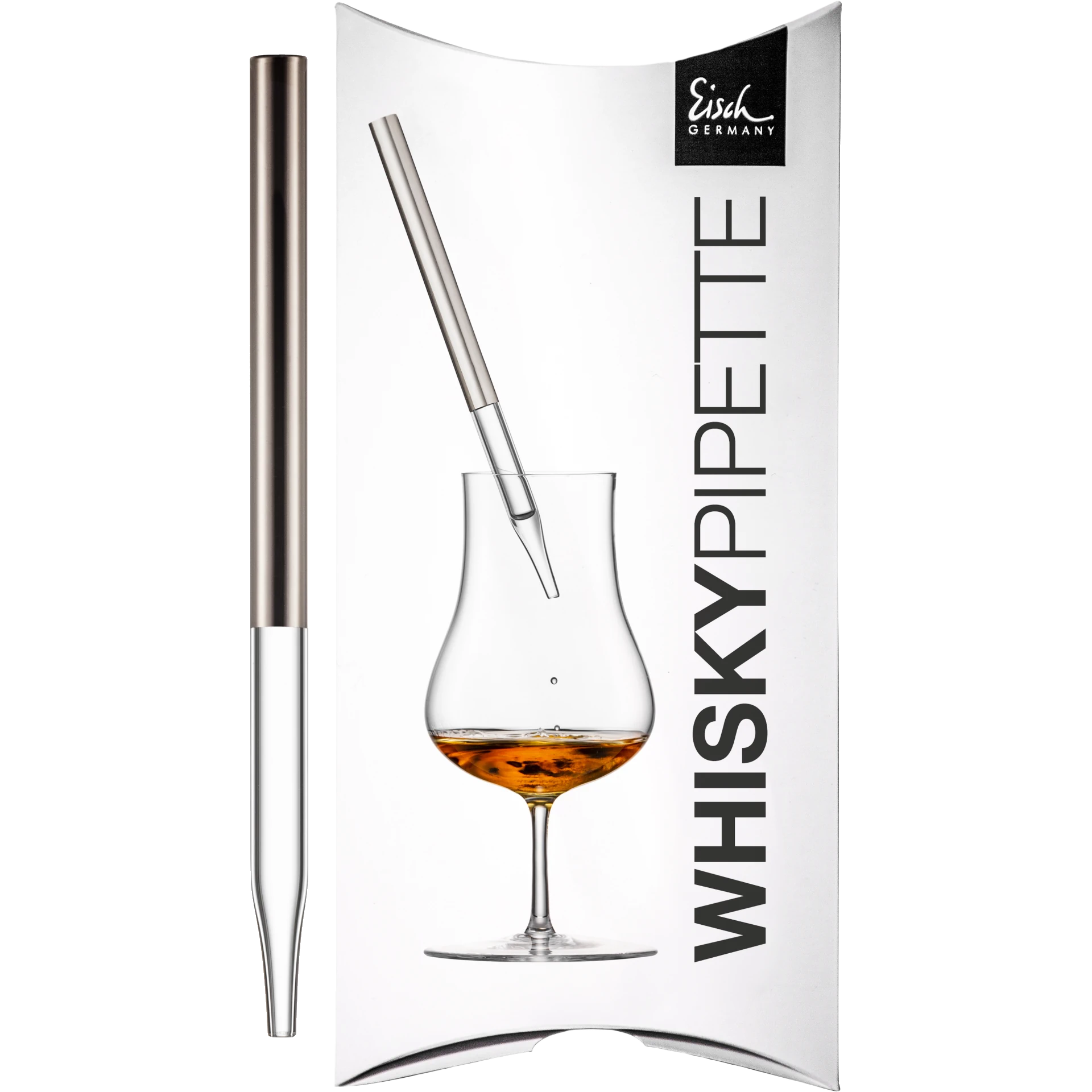 Eisch Whisky Pipette Gentleman platin im Geschenkkarton 999/3