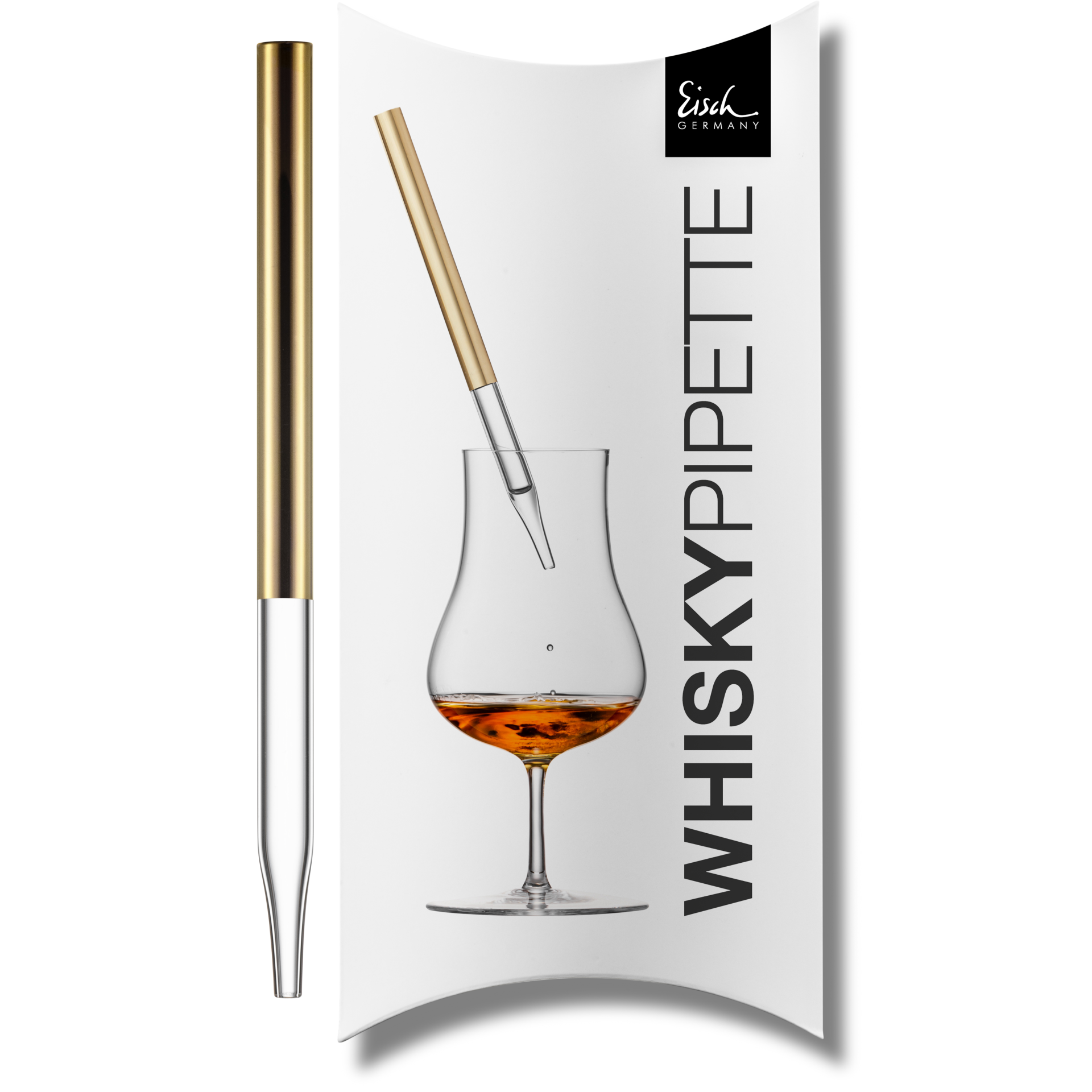 Eisch Whisky Pipette Gentleman gold im Geschenkkarton 999/2