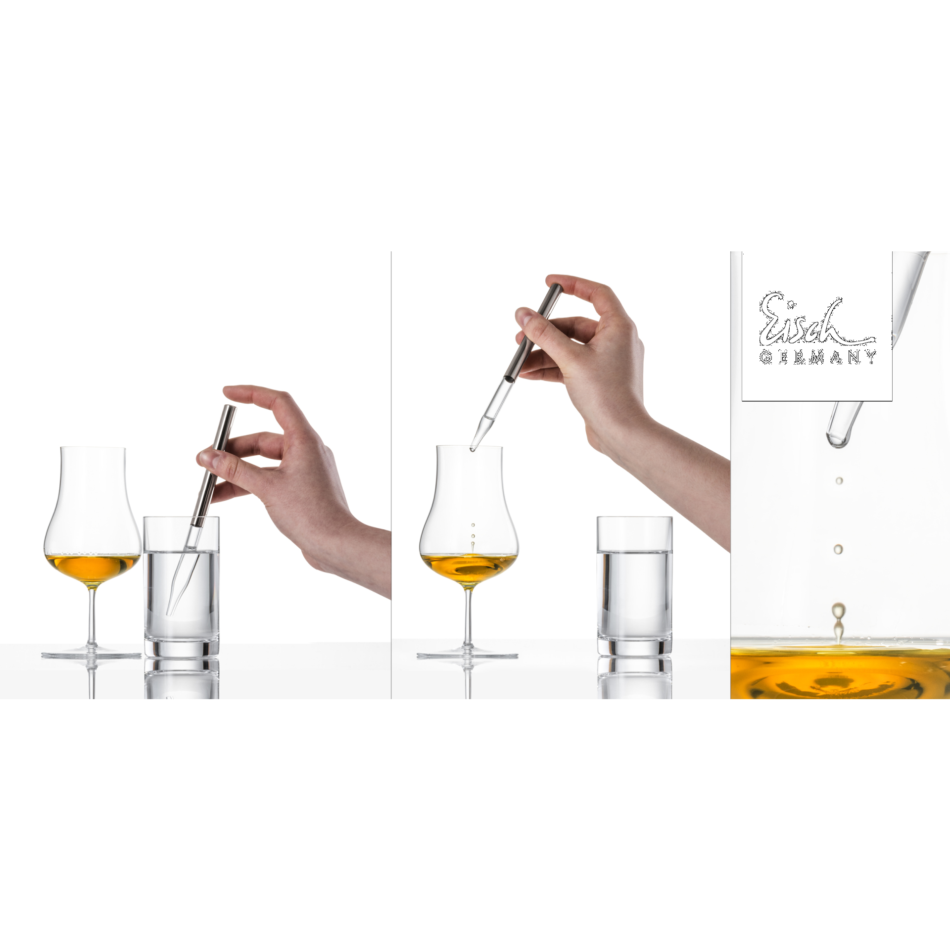 Eisch Whisky Pipette Gentleman transparent 2-teiliges Set in Geschenkröhre 999/19