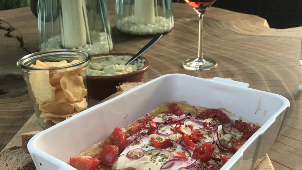 Gebackener Schafskäse mit Weinbegleitung