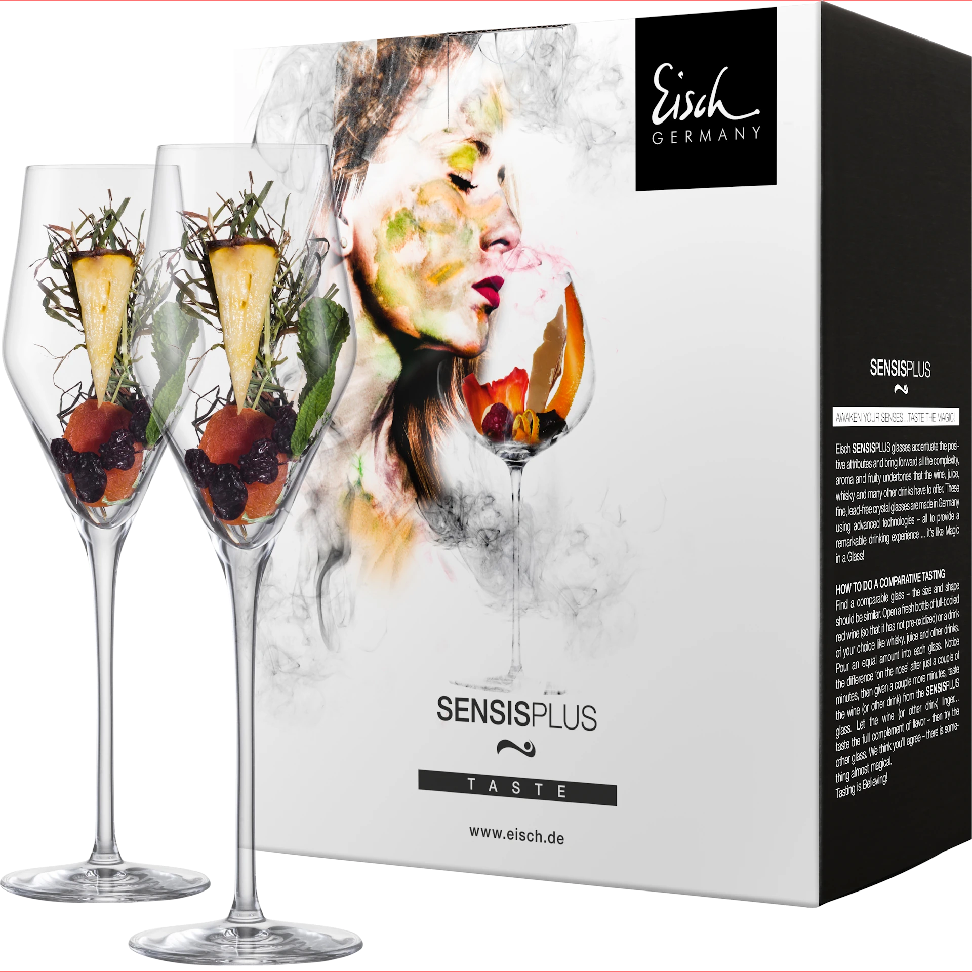 Eisch Champagnerglas - 2 Stück im Geschenkkarton 518/7 mit Aromen