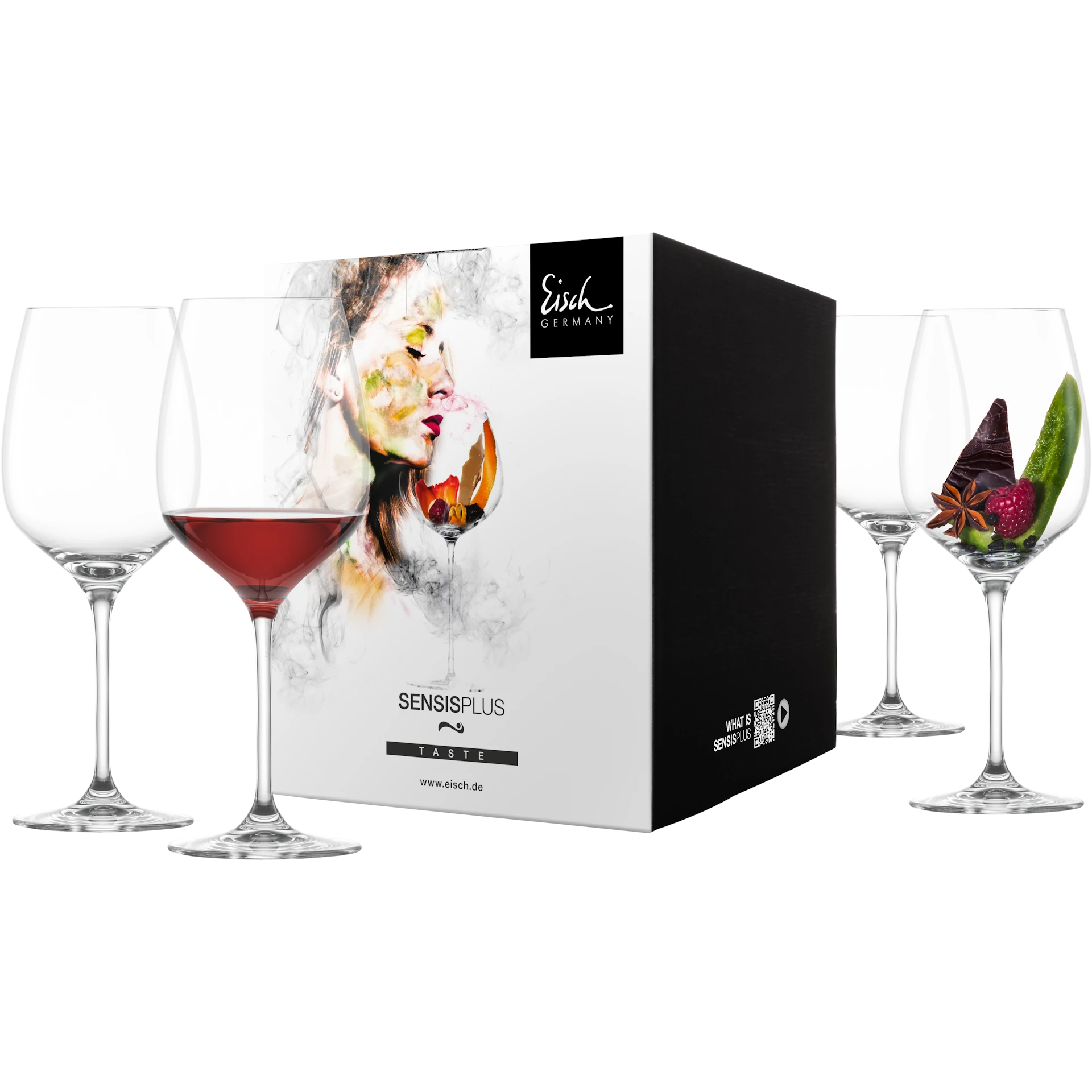 Eisch Rotweinglas Superior SENSISPLUS - 4 Stück im Geschenkkarton 500/2 mit Aromen