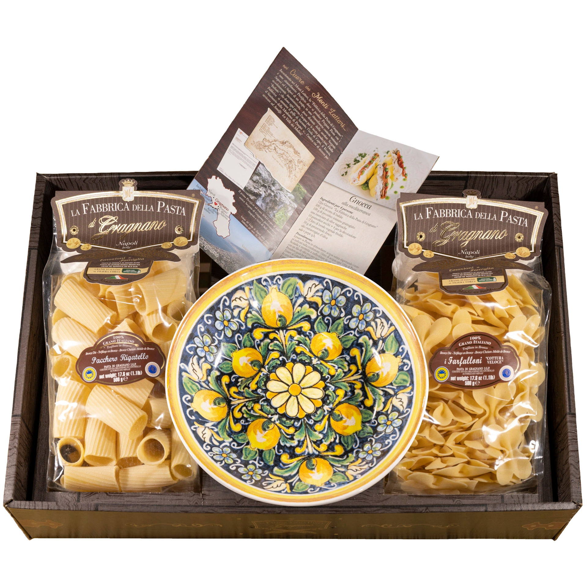 Pasta di Gragnano Nudeln mit Keramik Salat-Schüssel - Geschenkkarton