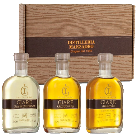 Marzadro Giare Grappa Riserva Miniatur Collection 3x0,10l